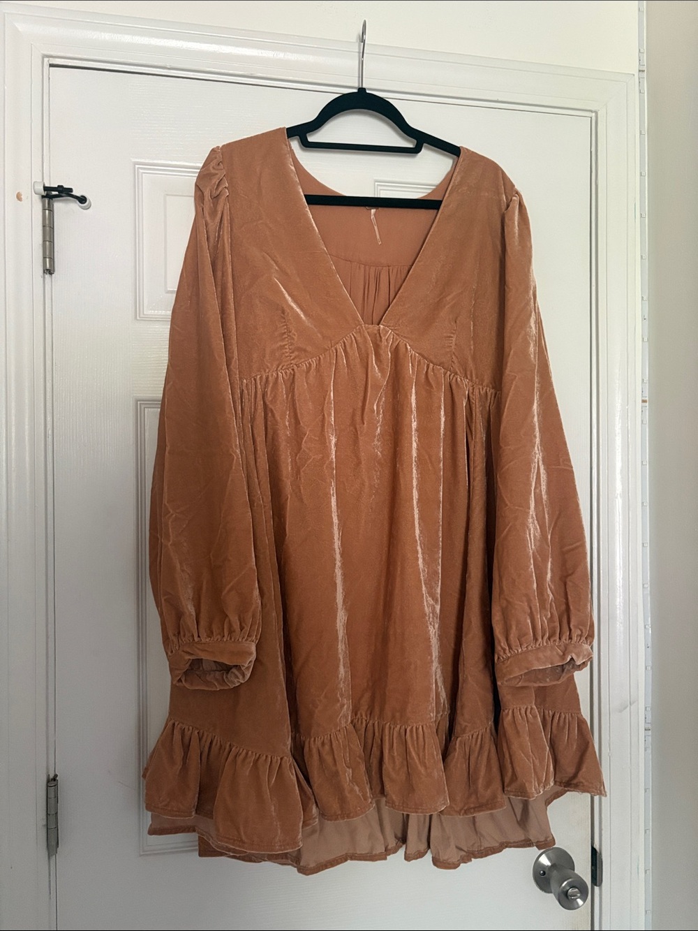 Free People Muted Apricot Babydoll Dress with Branded Metal Tag